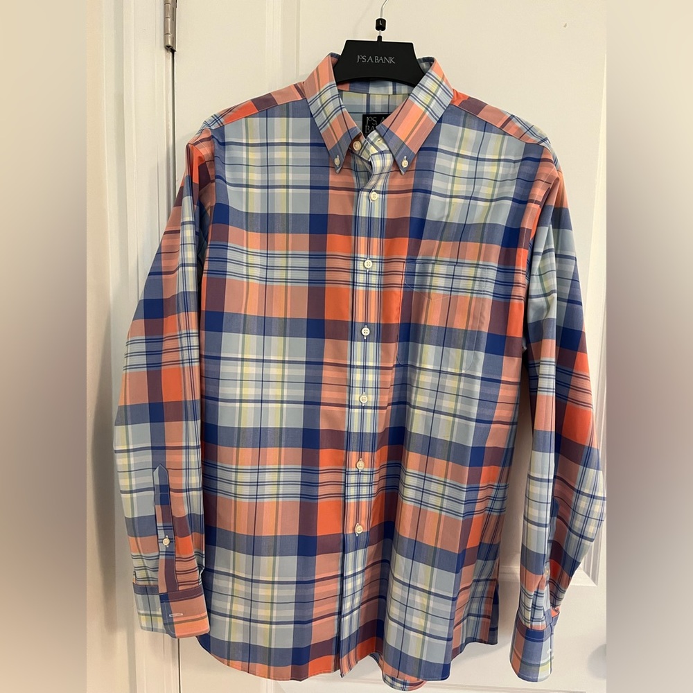 Jos A. Bank Long Sleeve Plaid Button Down